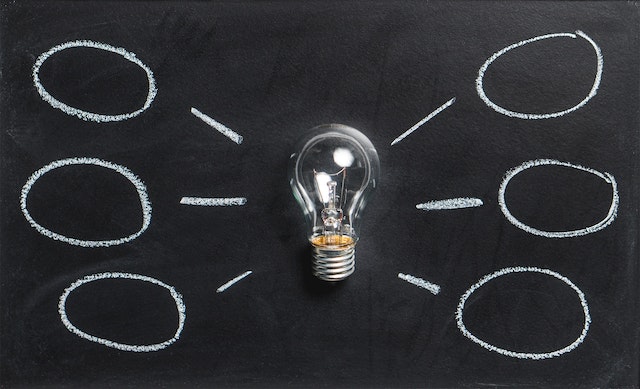 Idea being illustrated with a light bulb