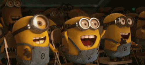 Minions being excited