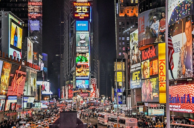 Times square with ads everywhere