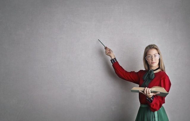 A woman teaching a class