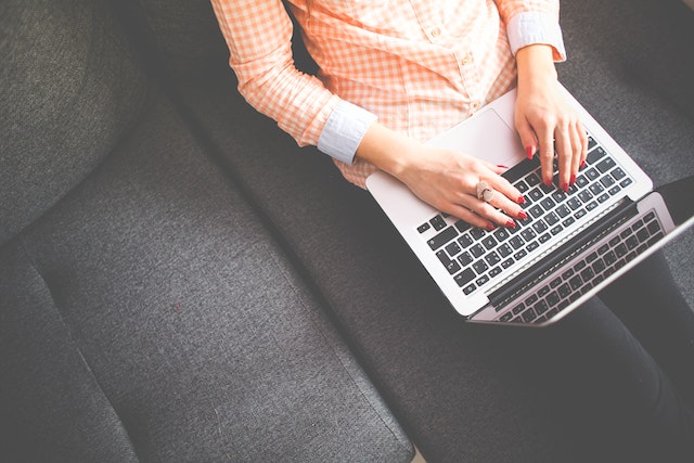 a person studying on laptop