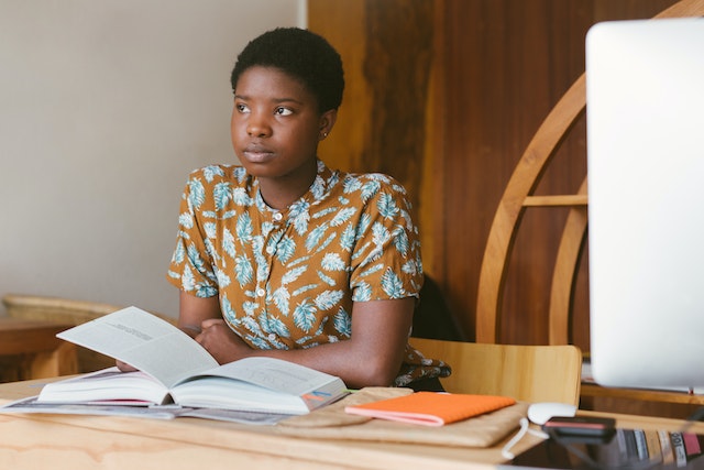 a girl reading a book