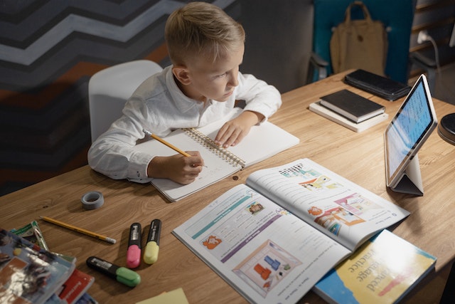 A child learning on a computer