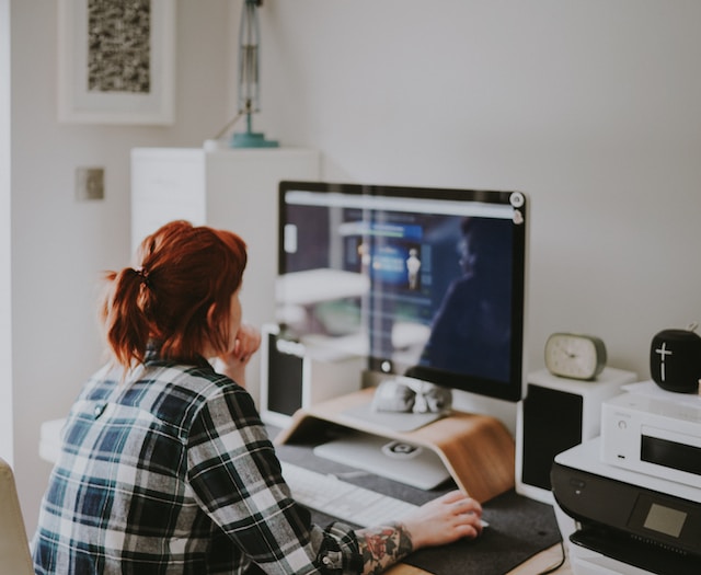 a person attending a webinar