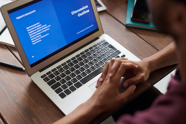 A person working on a laptop