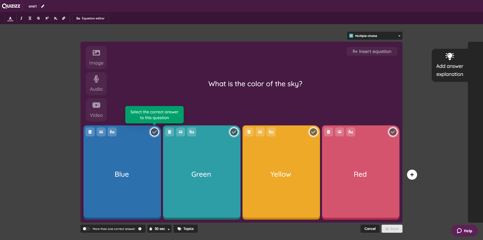 One of the Quizzizz online quizzes