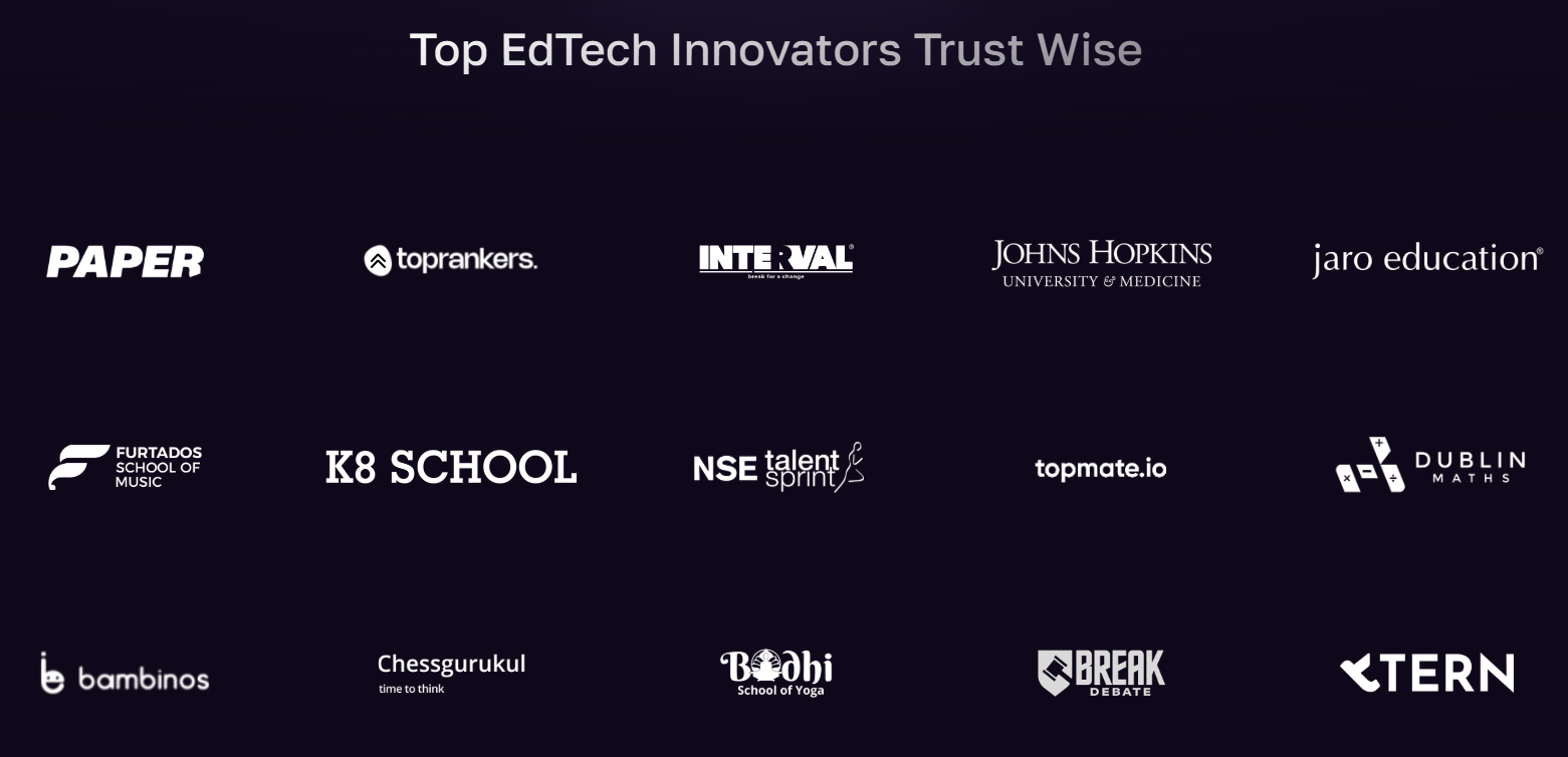Wise tutor management software for large businesses client logos