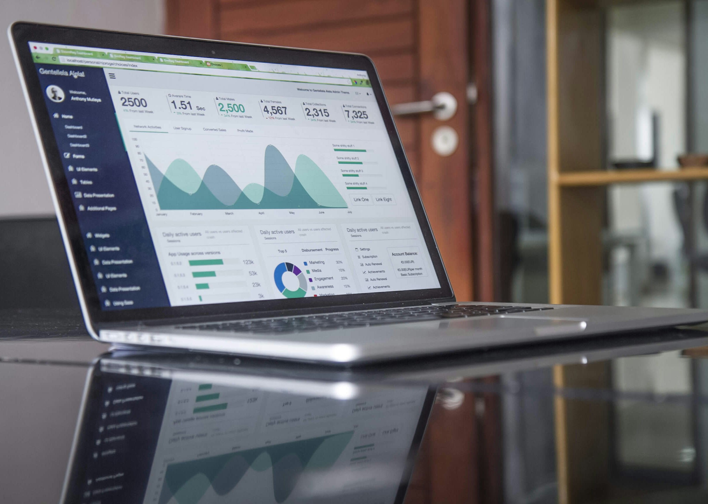 web interface of a tutor management software for large businesses