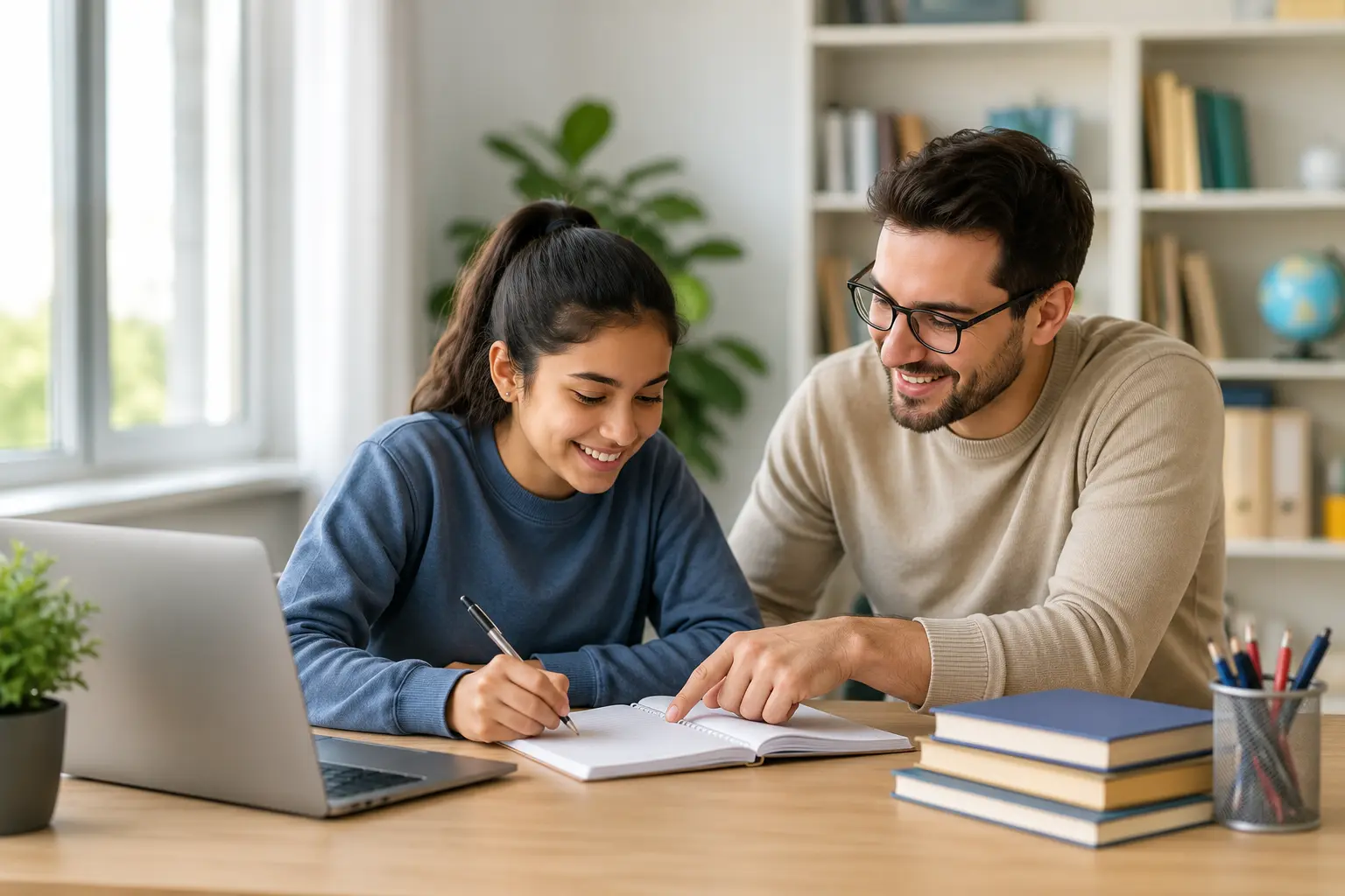 Tutor guiding a student during a focused tutoring session to improve engagement and reduce refund requests.