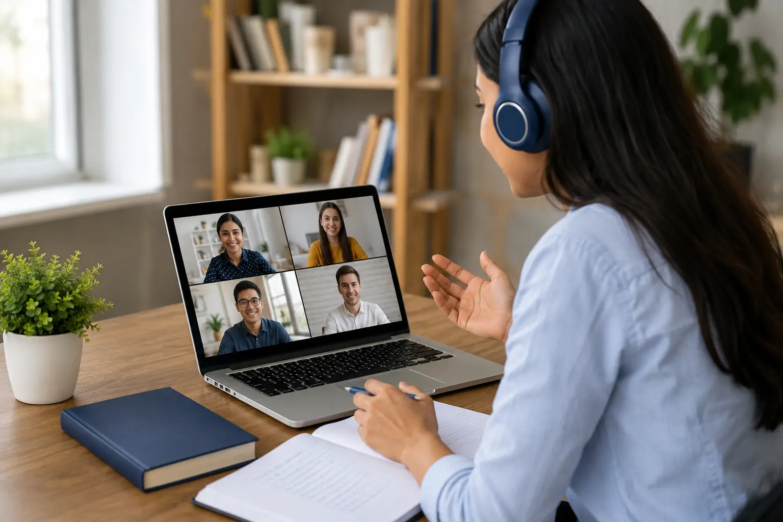 Tutor discussing a student acquisition strategy with prospective learners during an online session